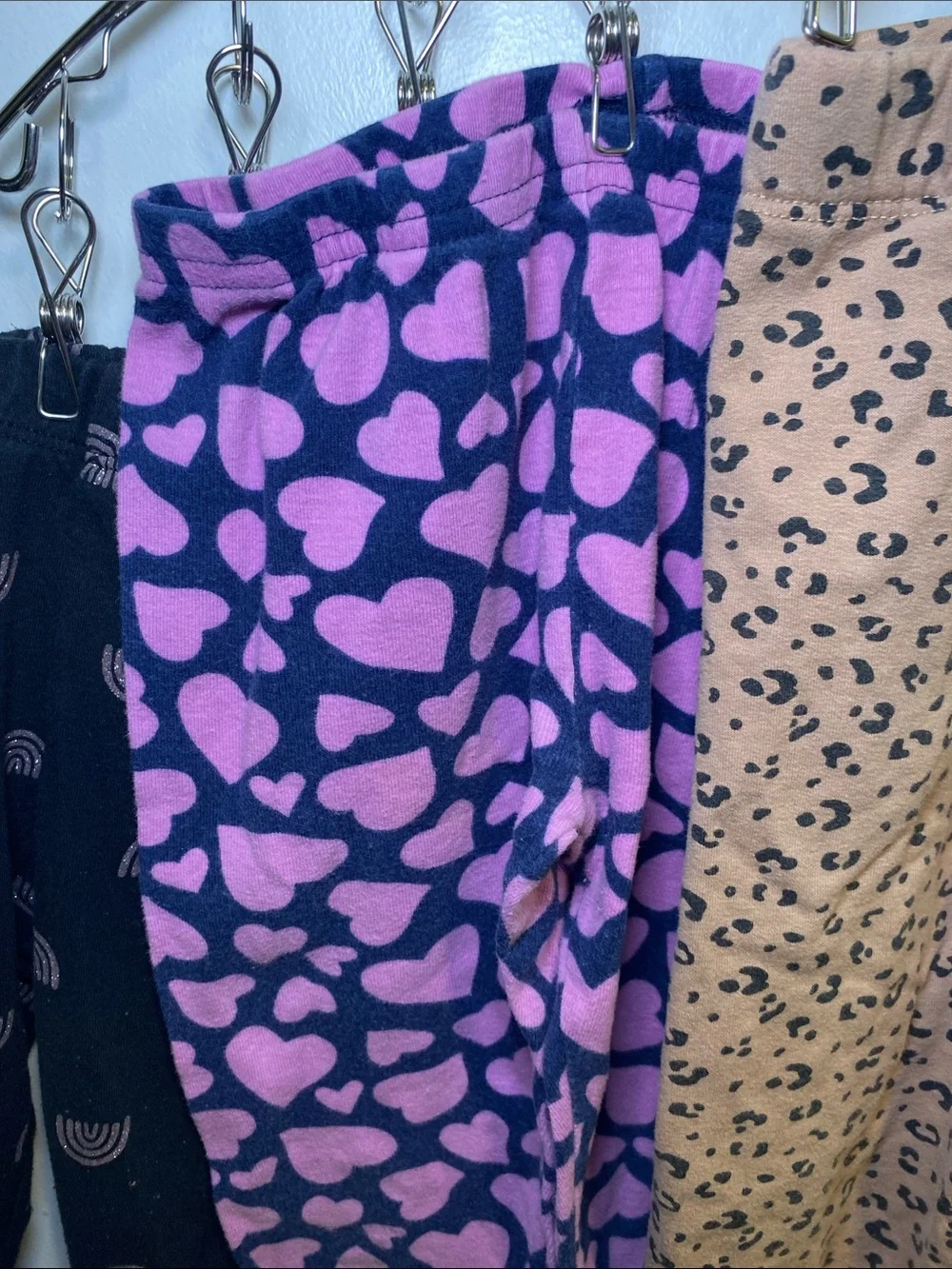 Girls' Mixed Print Leggings Bundle - Hearts, Leopard, Animals, Rainbows